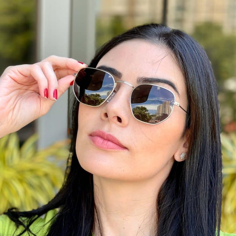 safine com br oculos de sol feminino hexagonal preto e prata agatha 1