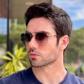 safine com br oculos de sol masculino aviador prata erick 3