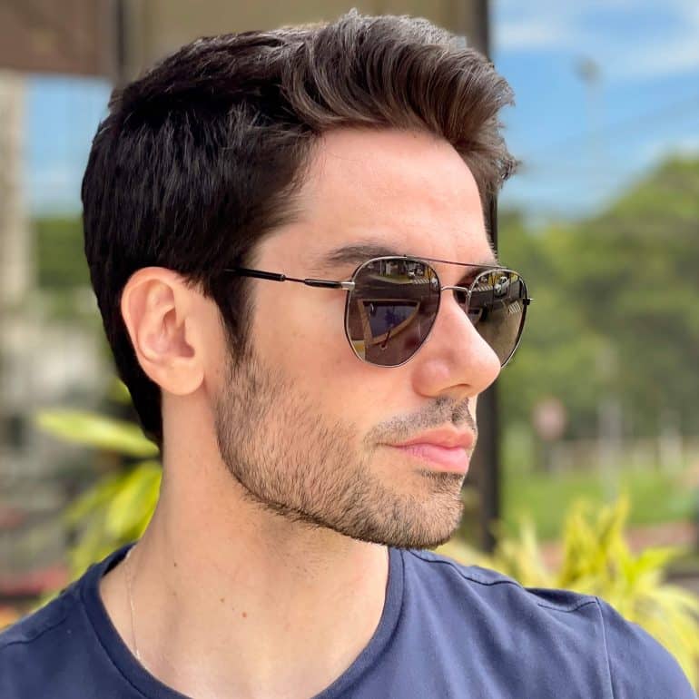 safine com br oculos de sol masculino aviador preto erick