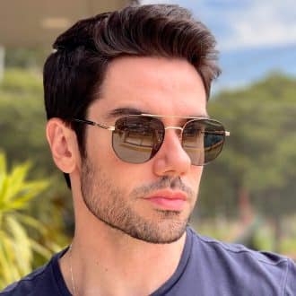 safine com br oculos de sol masculino aviador verde erick