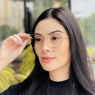 safine com br oculos de grau feminino quadrado dourado yasmim 3