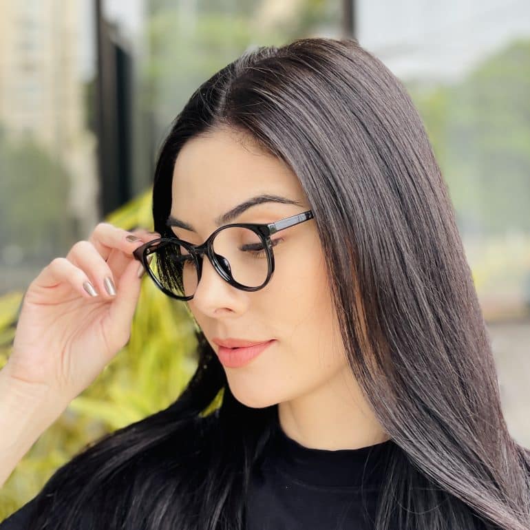 safine com br oculos de grau feminino redondo preto luma 2