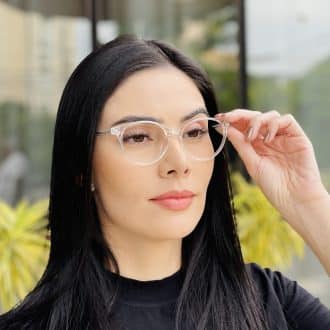 safine com br oculos de grau feminino redondo transparente luma 4