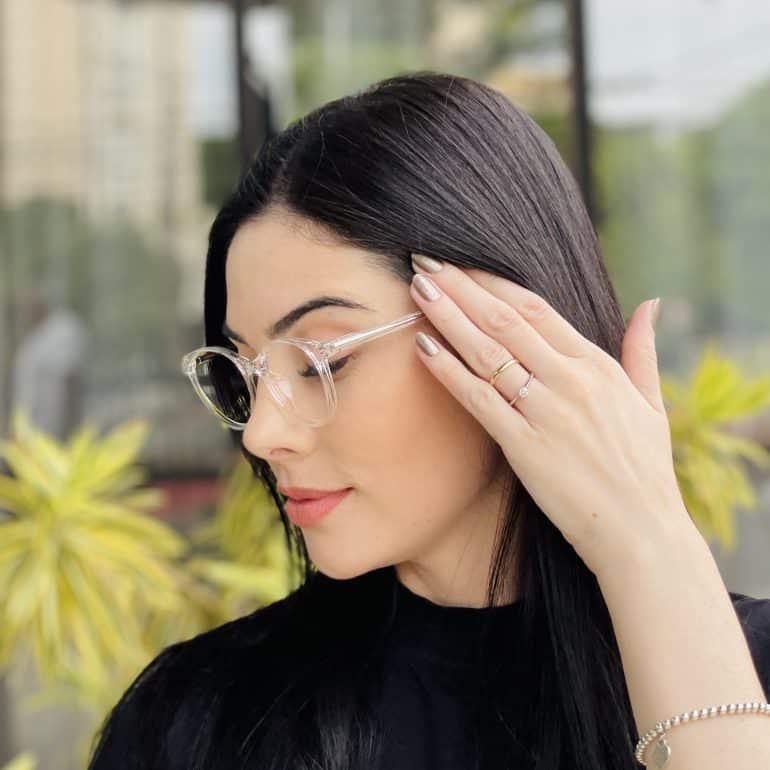 safine com br oculos de grau feminino redondo transparente luma 5