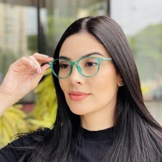 safine com br oculos de grau feminino redondo verde luma 3