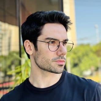 safine com br oculos de grau masculino hexagonal preto heitor 2