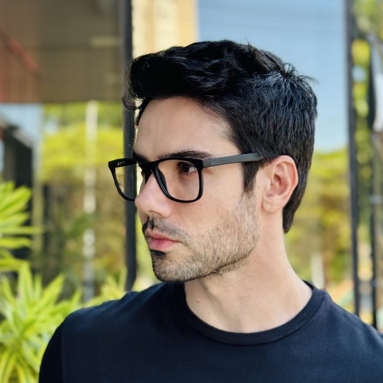 safine com br oculos de grau masculino quadrado preto joao 3