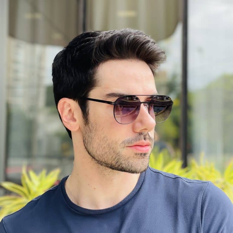 safine com br oculos de sol masculino aviador preto degrade renan 1