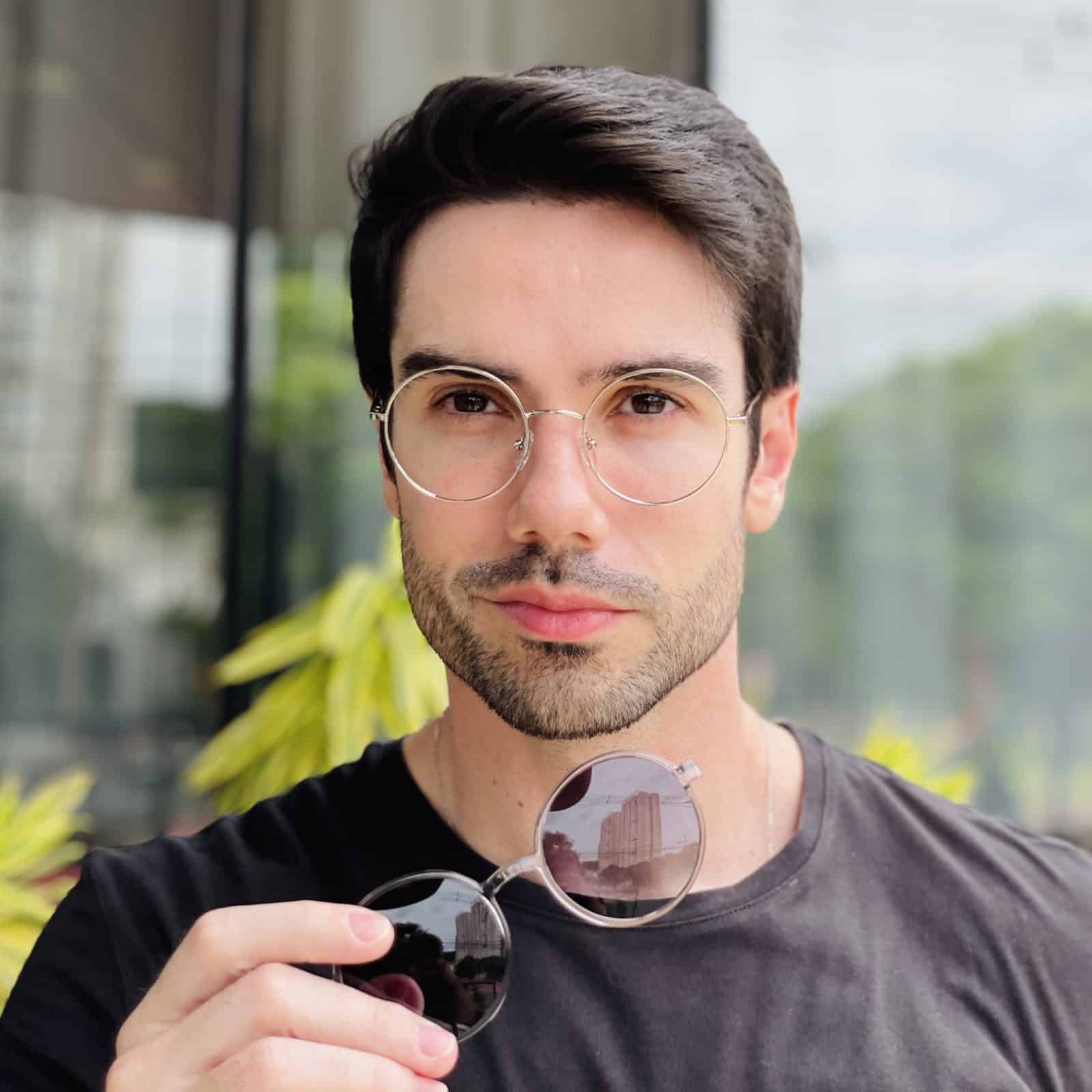 safine com br oculos 2 em 1 clip on masculino redondo cinza douglas