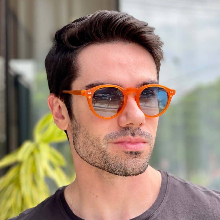 safine com br oculos 2 em 1 clip on masculino redondo laranja samuel