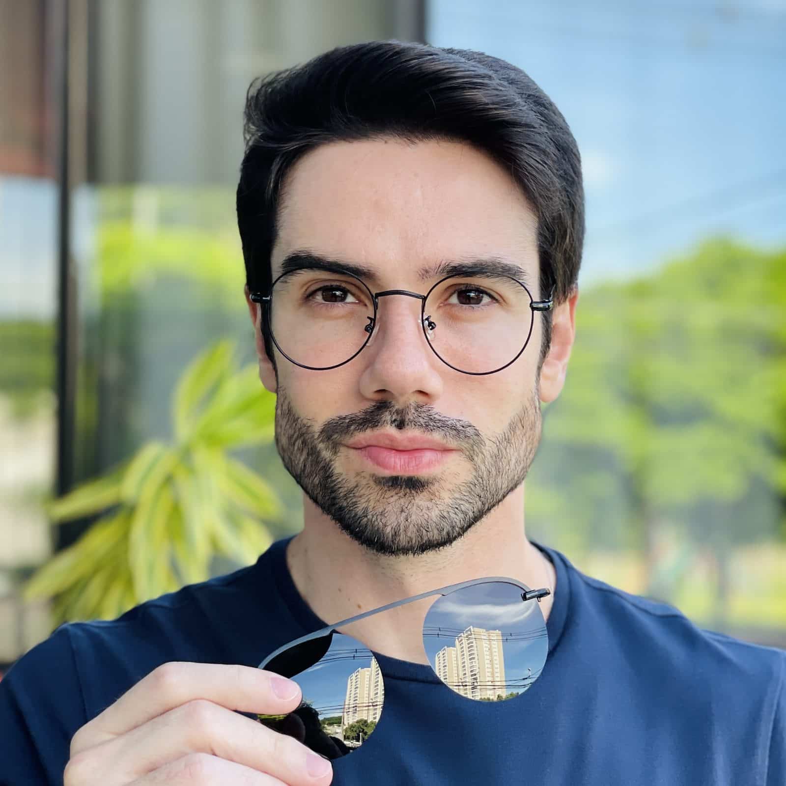 safine com br oculos 2 em 1 clip on masculino redondo preto davi