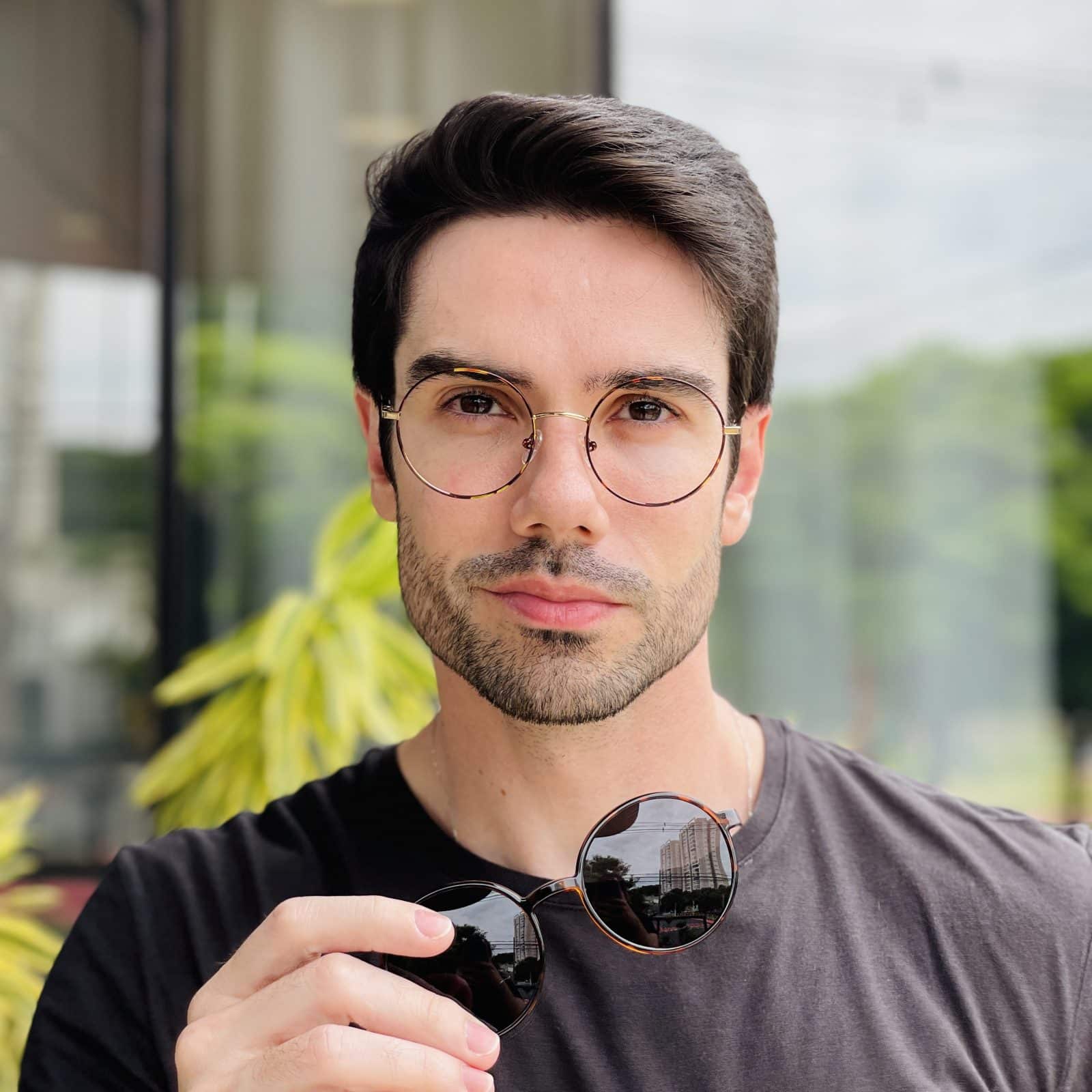 safine com br oculos 2 em 1 clip on masculino redondo tartaruga douglas