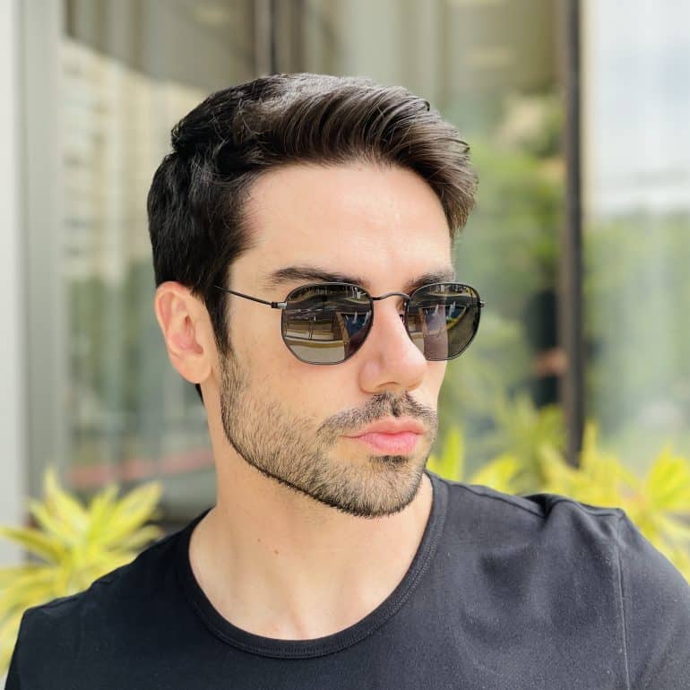 safine com br oculos de sol masculino hexagonal preto guilherme 1