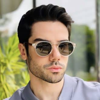 safine com br oculos de sol masculino redondo transparente isaac