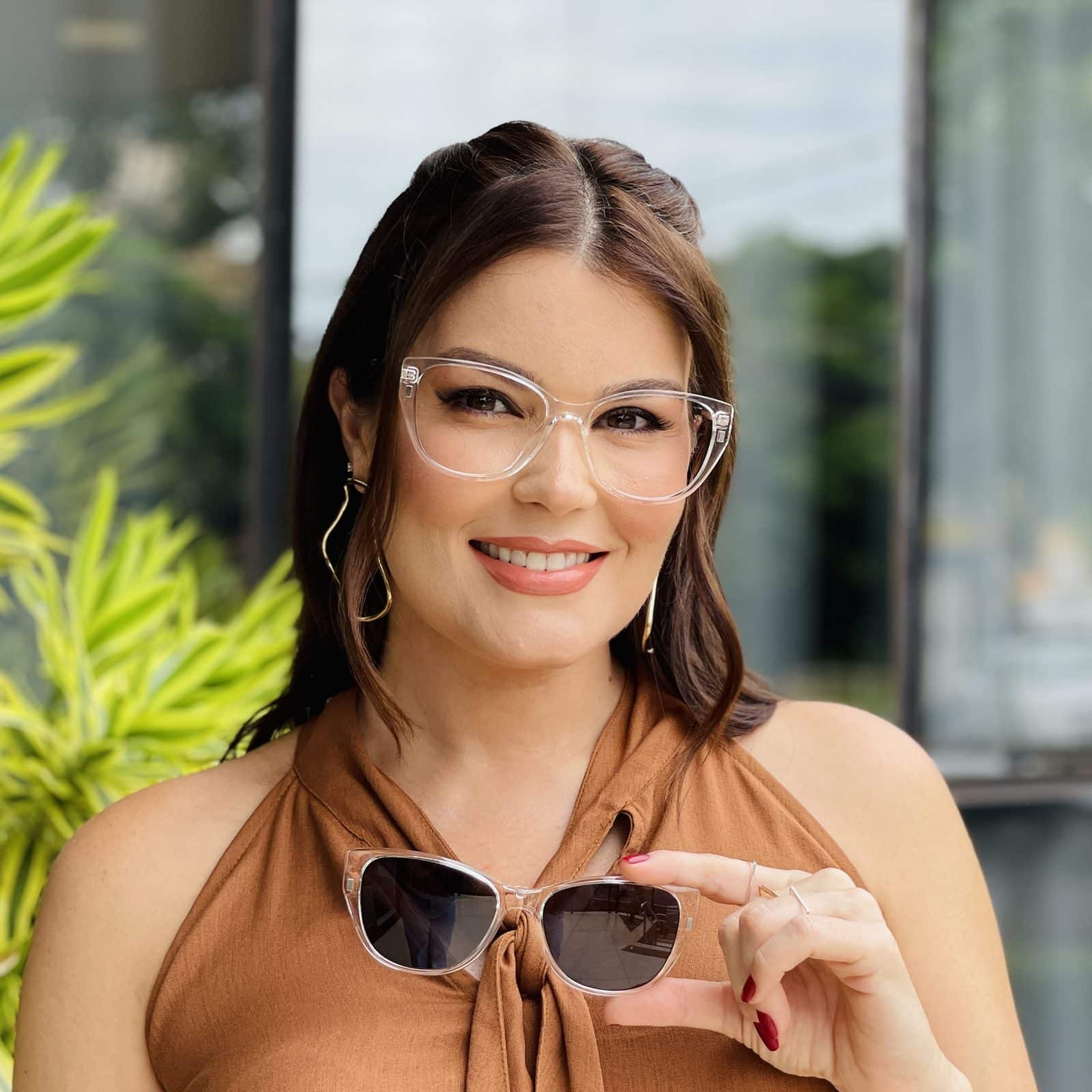 safine com br oculos feminino 2 em 1 clip on gatinho transparente cecilia