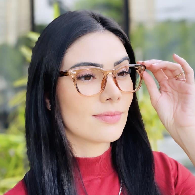 safine com br oculos de grau feminino quadrado marrom alane 2