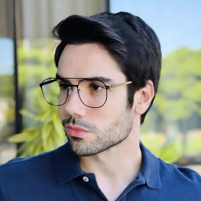 safine com br oculos de grau masculino aviador preto charles 3