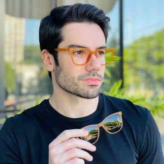 safine com br oculos 2 em 1 clip on masculino quadrado laranja caio 2