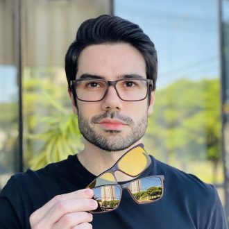 safine com br oculos 3 em 1 clip on masculino retangular marrom xavier