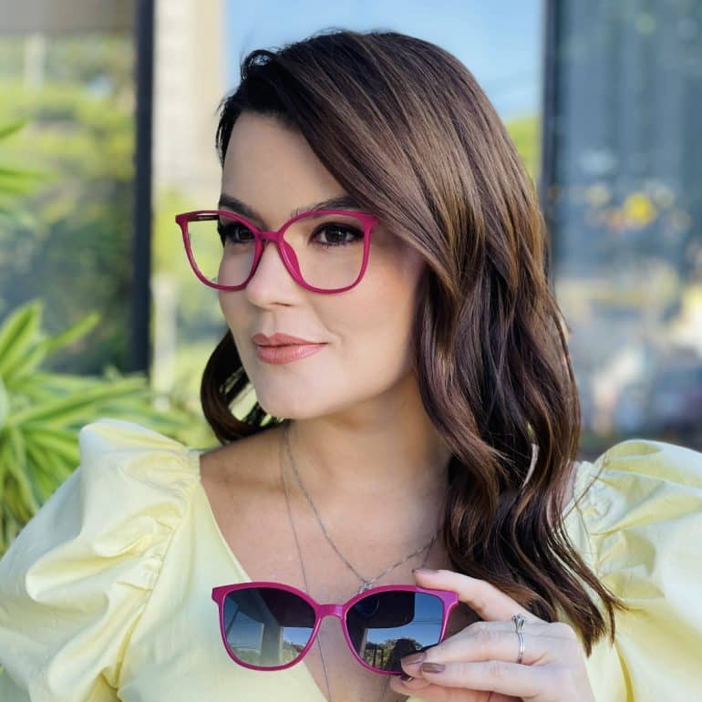 safine com br oculos feminino 2 em 1 clip on gatinho pink isabel 2