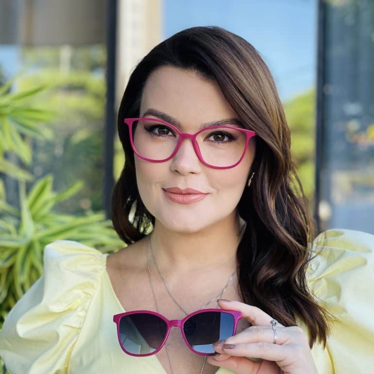 safine com br oculos feminino 2 em 1 clip on gatinho pink isabel