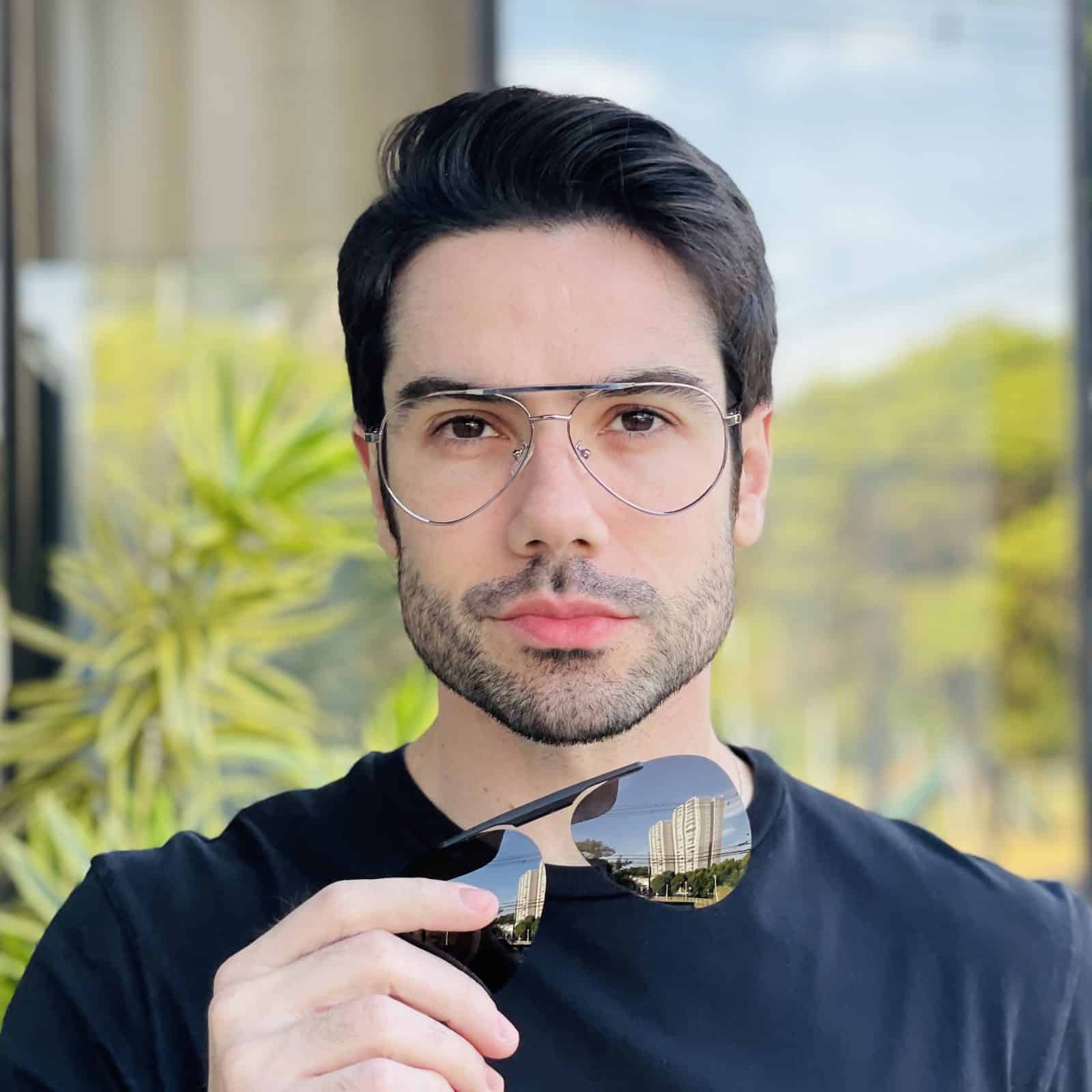 safine com br oculos 2 em 1 clip on masculino aviador prata vitor