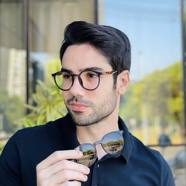 safine com br oculos 2 em 1 clip on masculino redondo azul joao 2