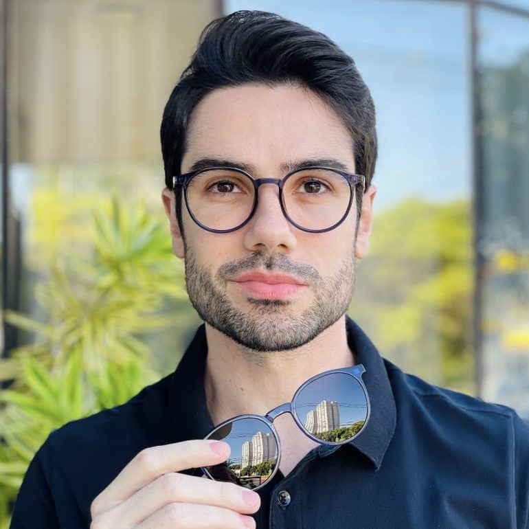 safine com br oculos 2 em 1 clip on masculino redondo azul joao