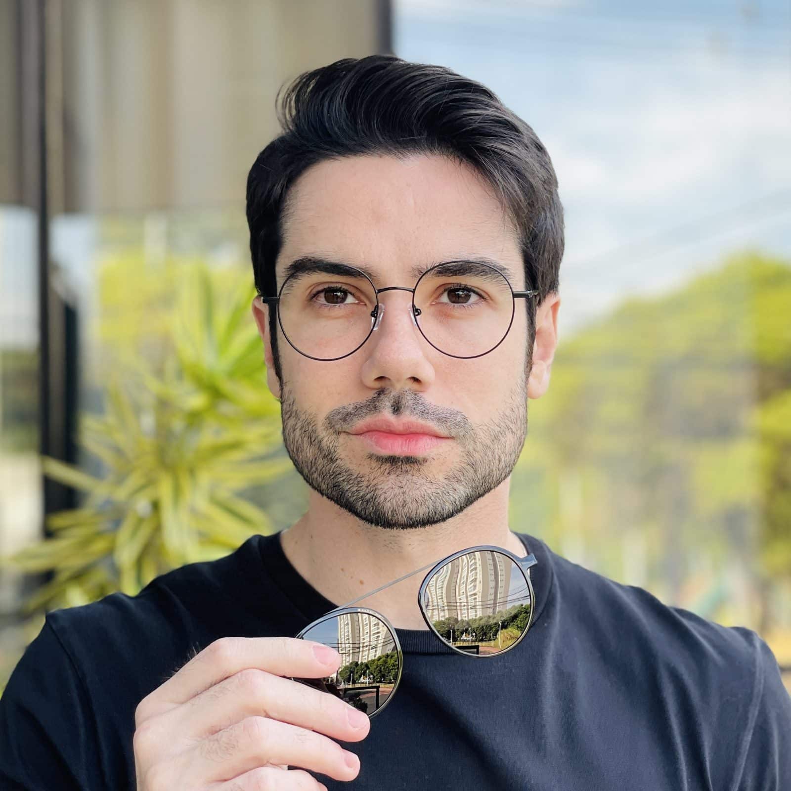 safine com br oculos 2 em 1 clip on masculino redondo preto otavio 1