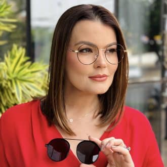 safine com br oculos 2 em 1 clip on feminino redondo marrom aurora 2