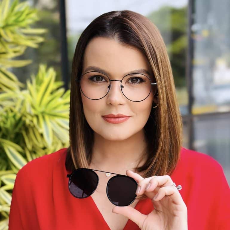 safine com br oculos 2 em 1 clip on feminino redondo preto aurora