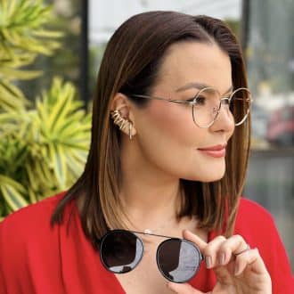 safine com br oculos 2 em 1 clip on feminino redondo rose aurora 2