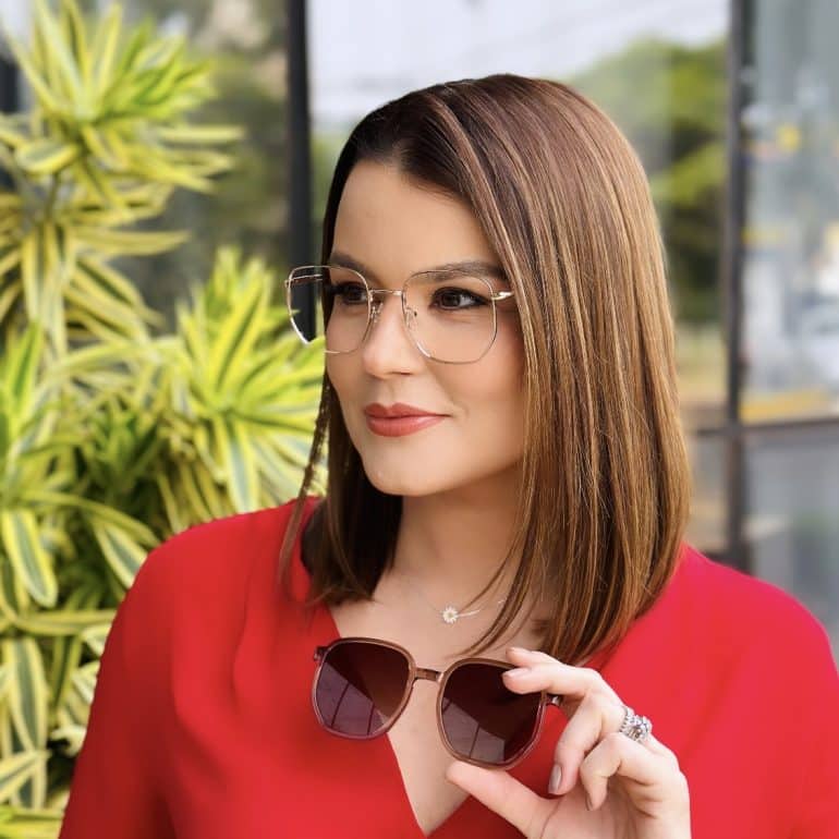 safine com br oculos 2 em 1 clip on hexagonal marrom transparente amanda 1