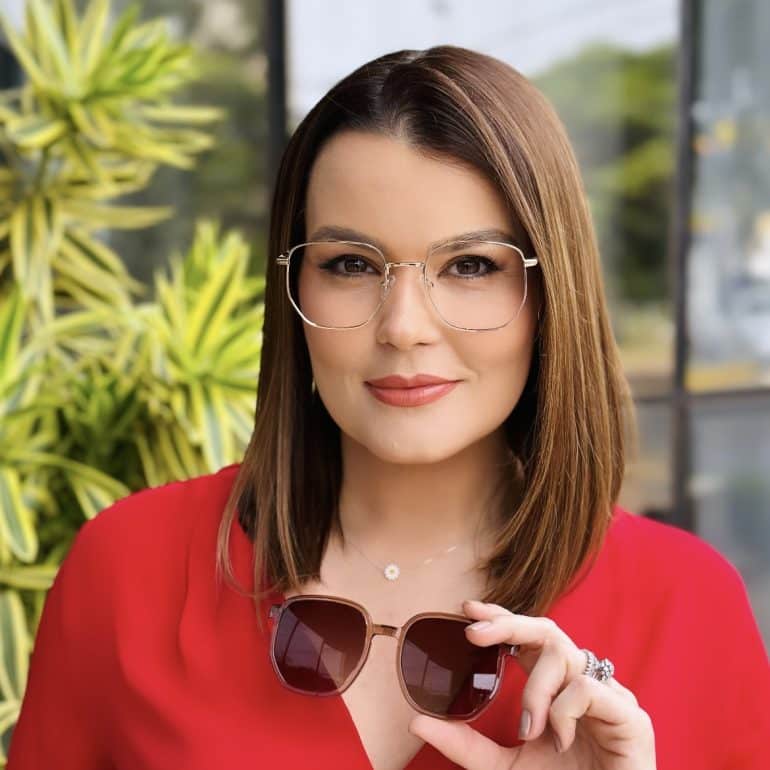 safine com br oculos 2 em 1 clip on hexagonal marrom transparente amanda