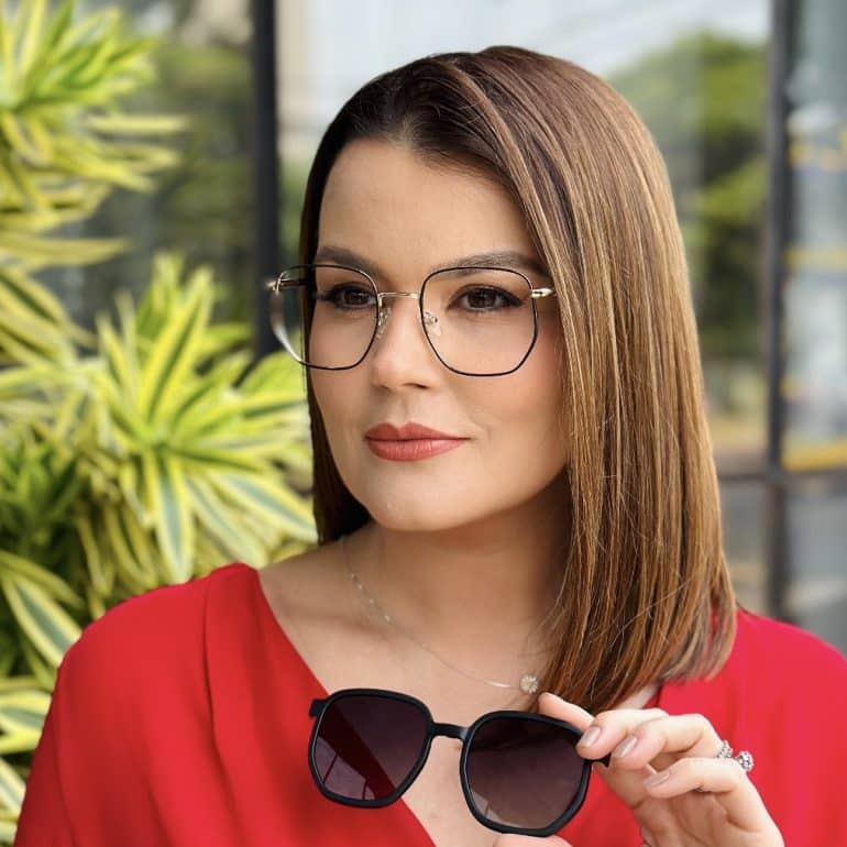 safine com br oculos 2 em 1 clip on hexagonal preto e dourado amanda 1