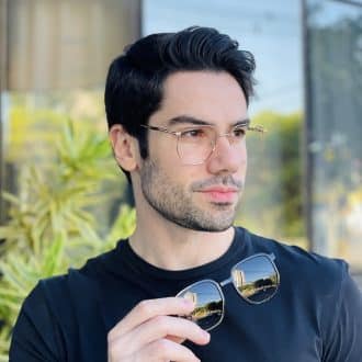 safine com br oculos 2 em 1 clip on masculino hexagonal dourado ronan 2