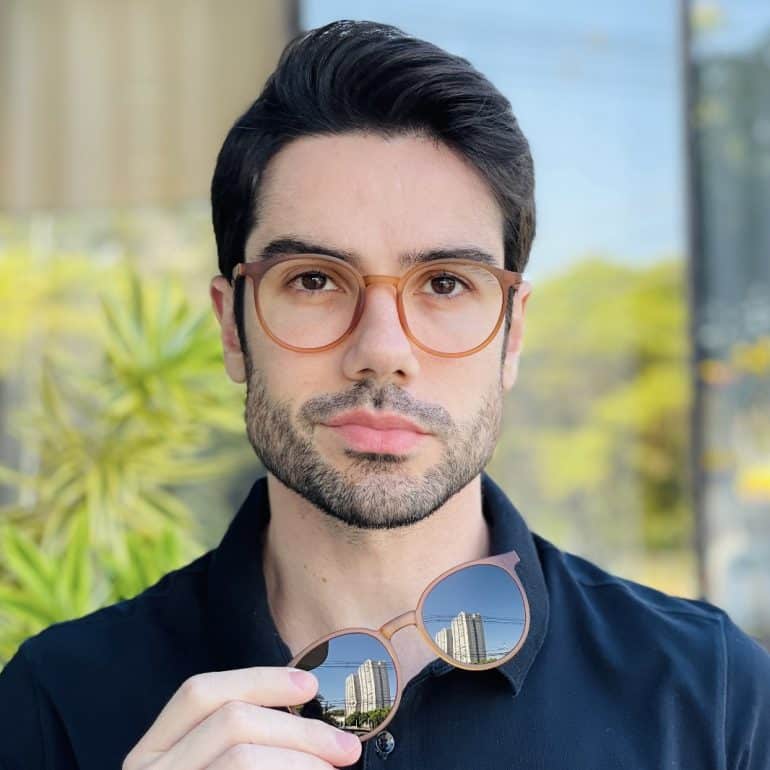 safine com br oculos 2 em 1 clip on masculino redondo marrom fosco joao