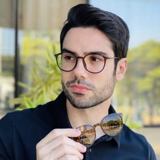 safine com br oculos 2 em 1 clip on masculino redondo marrom rui 2