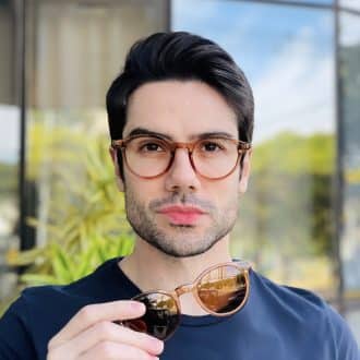 safine com br oculos 2 em 1 clip on masculino redondo marrom vinicius