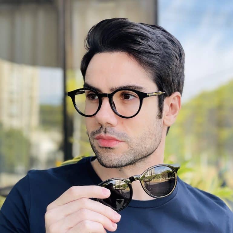 safine com br oculos 2 em 1 clip on masculino redondo preto vinicius 2