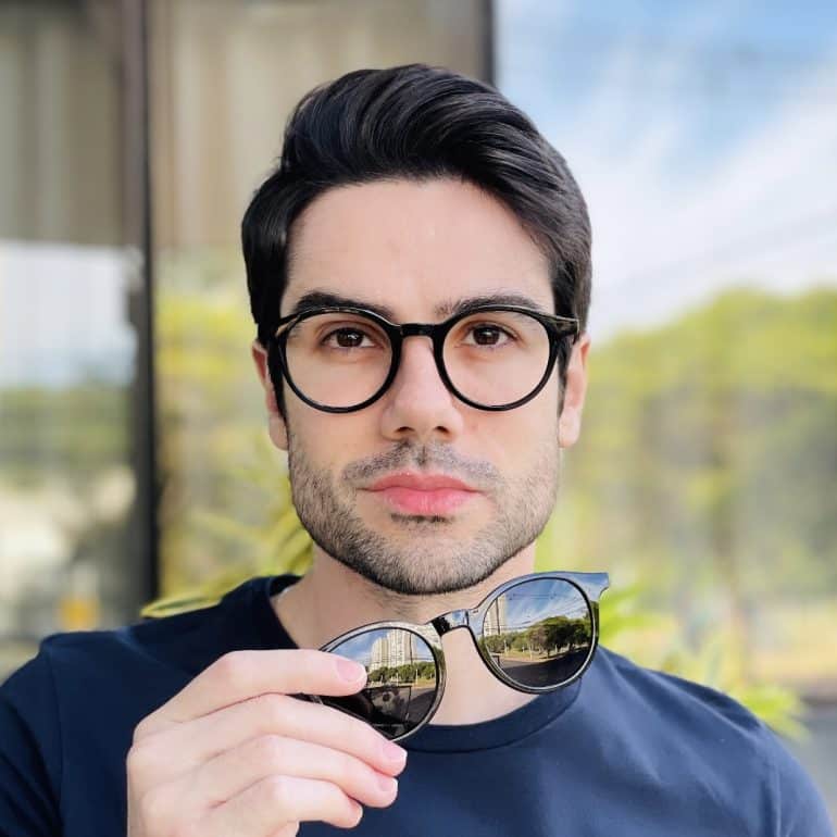 safine com br oculos 2 em 1 clip on masculino redondo preto vinicius