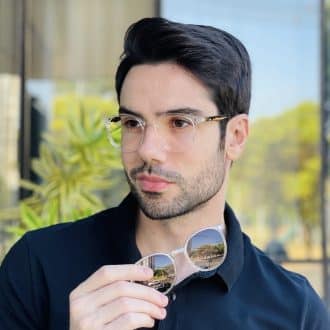 safine com br oculos 2 em 1 clip on masculino redondo transparente com tartaruga joao 2