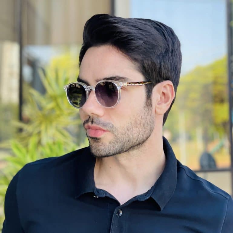 safine com br oculos 2 em 1 clip on masculino redondo transparente com tartaruga joao 8