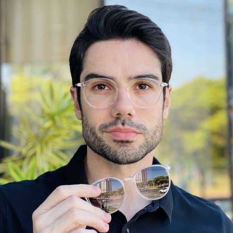 safine com br oculos 2 em 1 clip on masculino redondo transparente rui