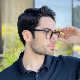 safine com br oculos de grau masculino quadrado preto fosco miguel 2