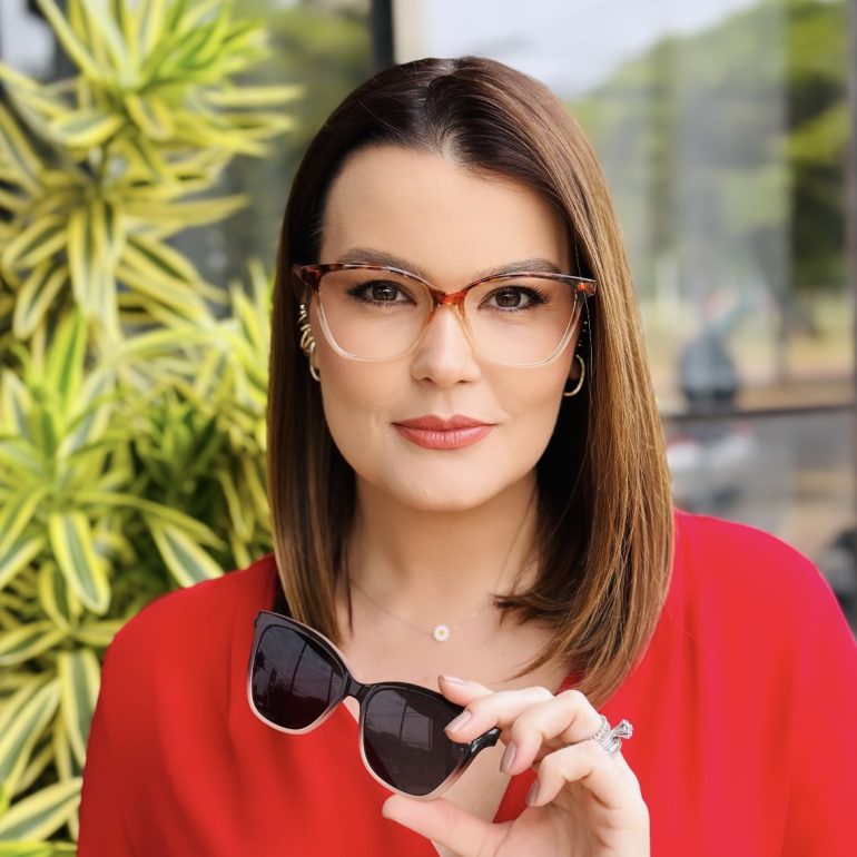 safine com br oculos feminino 2 em 1 clip on gatinho marrom degrade bianca