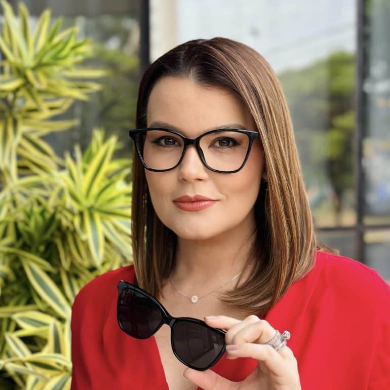 safine com br oculos feminino 2 em 1 clip on gatinho preto bianca