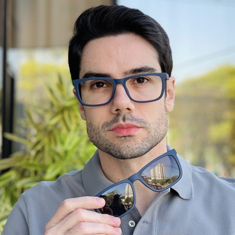 safine com br oculos 2 em 1 clip on masculino retangular azul renan 1