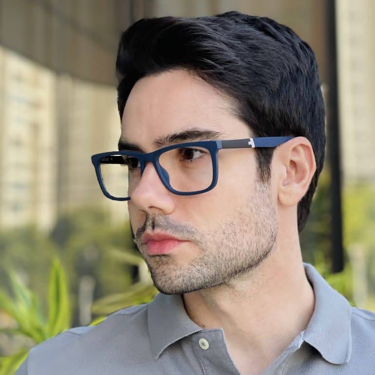 safine com br oculos 2 em 1 clip on masculino retangular azul renan 6