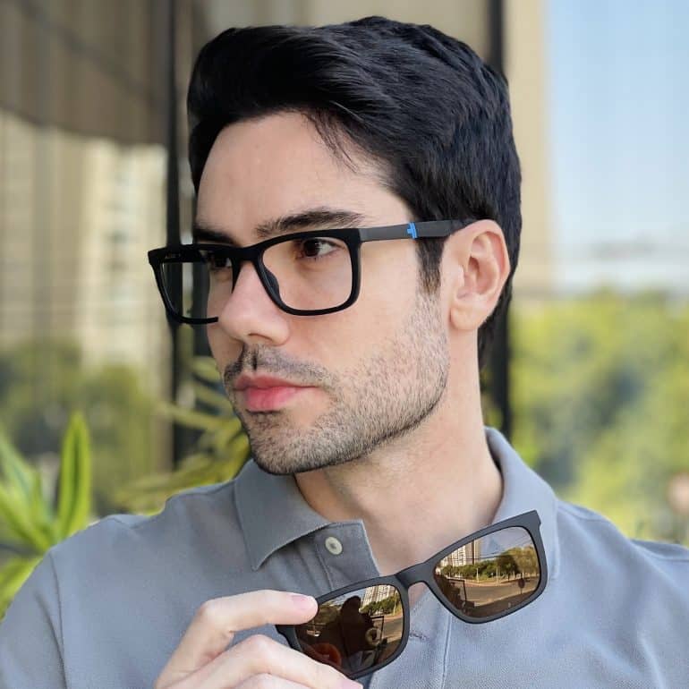 safine com br oculos 2 em 1 clip on masculino retangular preto e marrom renan 4